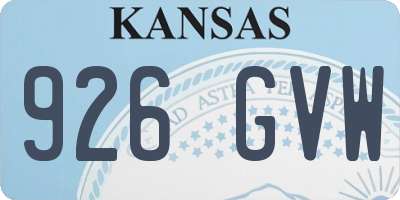 KS license plate 926GVW