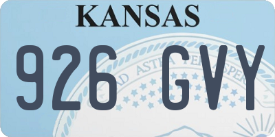 KS license plate 926GVY