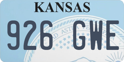 KS license plate 926GWE