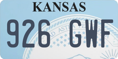 KS license plate 926GWF