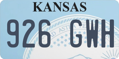 KS license plate 926GWH