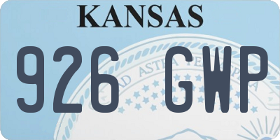 KS license plate 926GWP