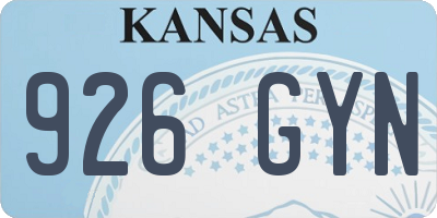 KS license plate 926GYN