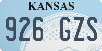 KS license plate 926GZS