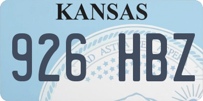 KS license plate 926HBZ