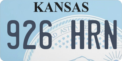 KS license plate 926HRN