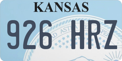 KS license plate 926HRZ