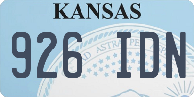 KS license plate 926IDN