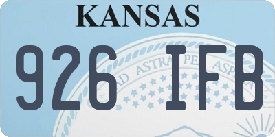KS license plate 926IFB