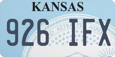 KS license plate 926IFX