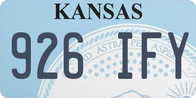 KS license plate 926IFY