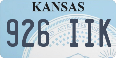 KS license plate 926IIK
