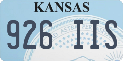 KS license plate 926IIS