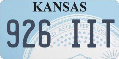 KS license plate 926IIT