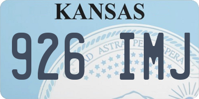 KS license plate 926IMJ