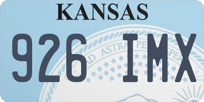 KS license plate 926IMX