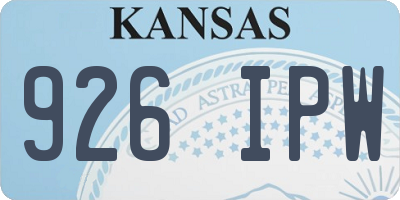 KS license plate 926IPW