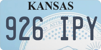 KS license plate 926IPY