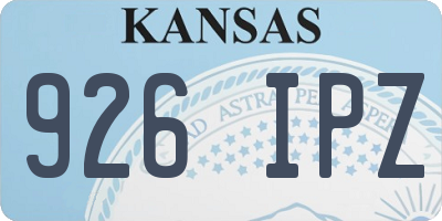 KS license plate 926IPZ