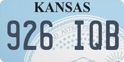KS license plate 926IQB