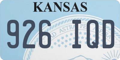 KS license plate 926IQD