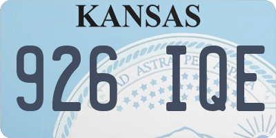KS license plate 926IQE