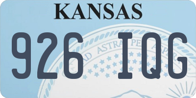 KS license plate 926IQG