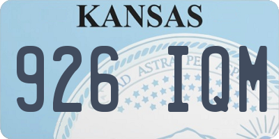 KS license plate 926IQM