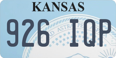 KS license plate 926IQP