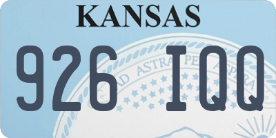 KS license plate 926IQQ