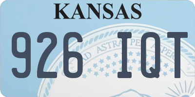 KS license plate 926IQT