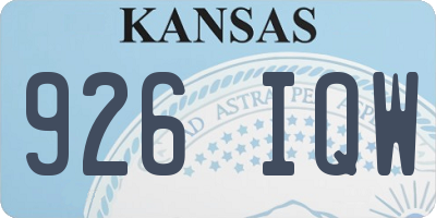 KS license plate 926IQW