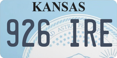 KS license plate 926IRE
