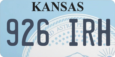 KS license plate 926IRH