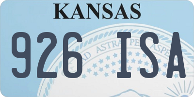 KS license plate 926ISA