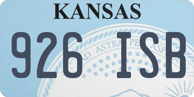 KS license plate 926ISB