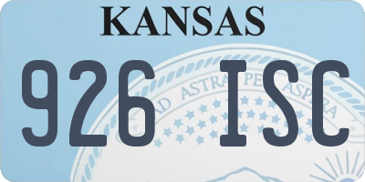 KS license plate 926ISC