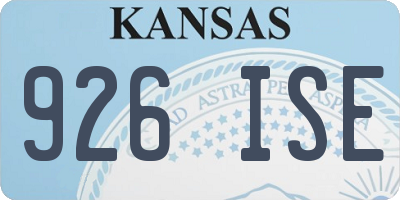 KS license plate 926ISE