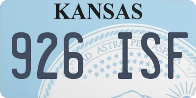 KS license plate 926ISF