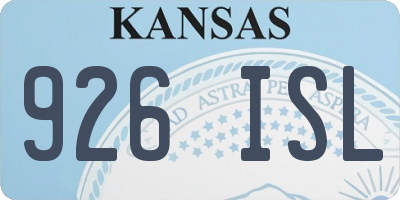 KS license plate 926ISL