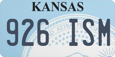 KS license plate 926ISM