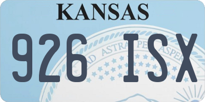 KS license plate 926ISX