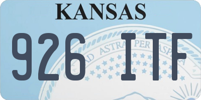 KS license plate 926ITF