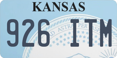 KS license plate 926ITM