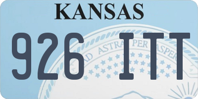 KS license plate 926ITT