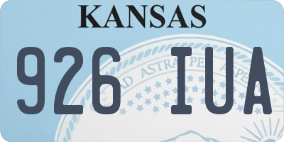 KS license plate 926IUA