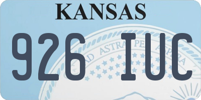 KS license plate 926IUC