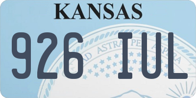 KS license plate 926IUL