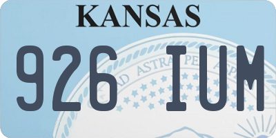 KS license plate 926IUM