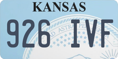KS license plate 926IVF